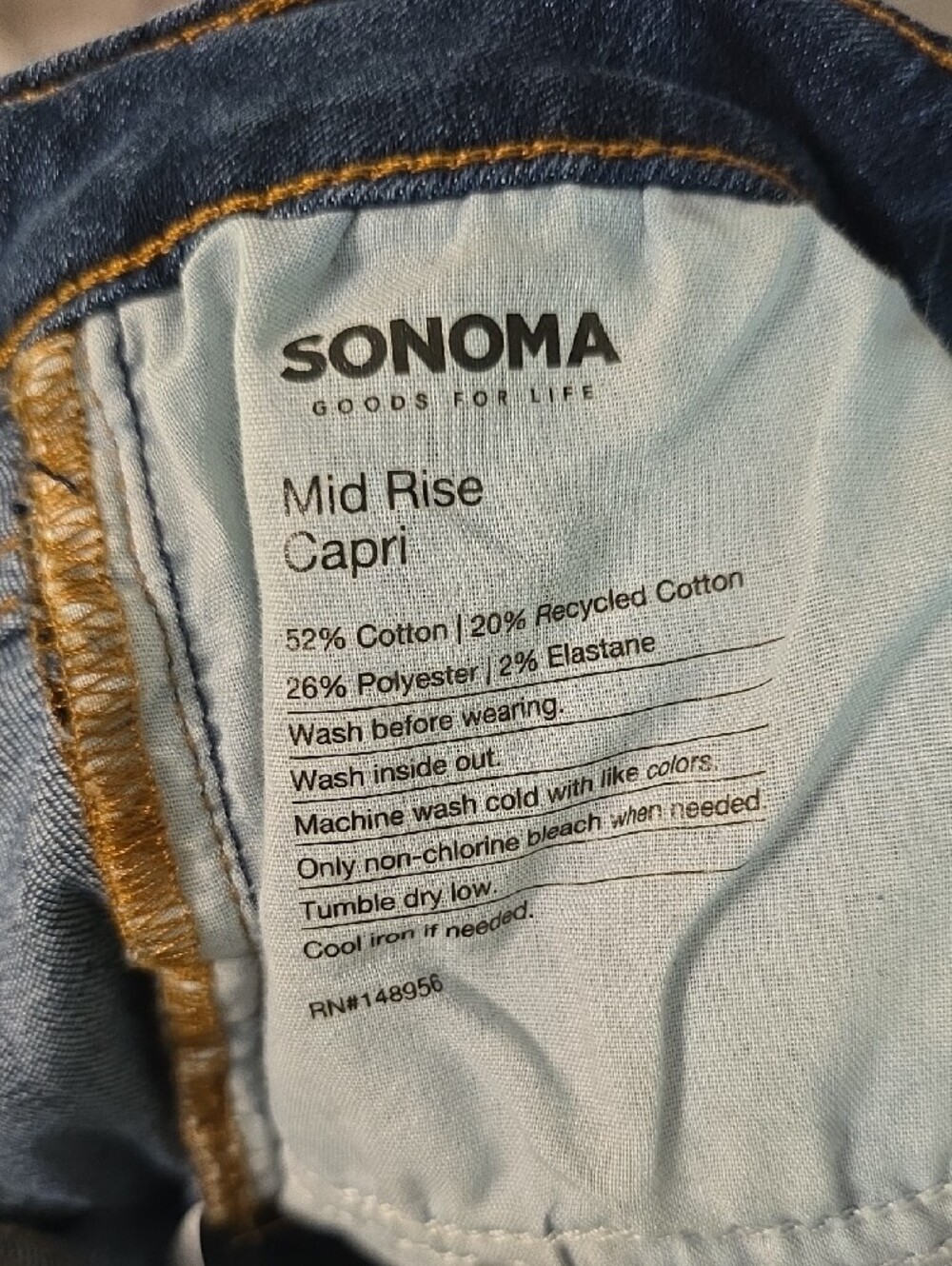 Sonoma Dark Blue Cropped Denim Capri Jeans - Picture 6 of 9